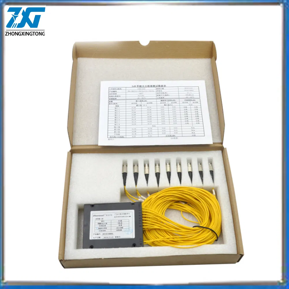 1/8 FTTH Fiber Optic Splitter Cable Branching Device Single Mode FC/Upc Interface Telecom PLC Cassette