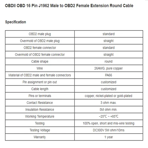 16pin Female to KIA 3pin OBD2 J1962 3pin Cable for Automobile Maintenance Diagnosis