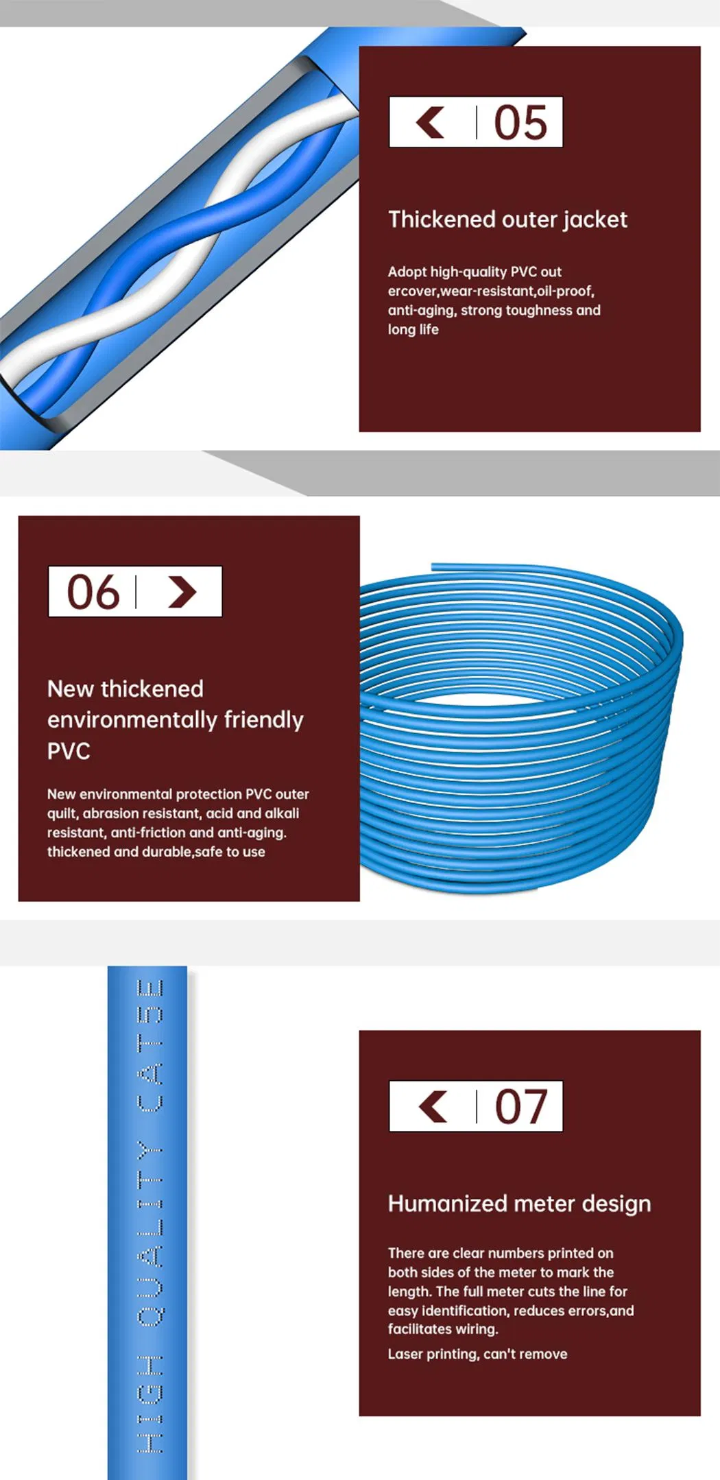 305m CAT6 Ethernet Computer Data Cat 6 Cable LAN Cable Price for Network