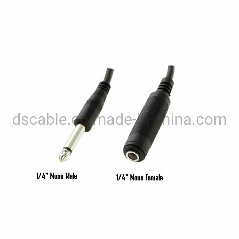 6.35mm 2 Pole Male Mono to RCA Phono Male Audio Extension Cable