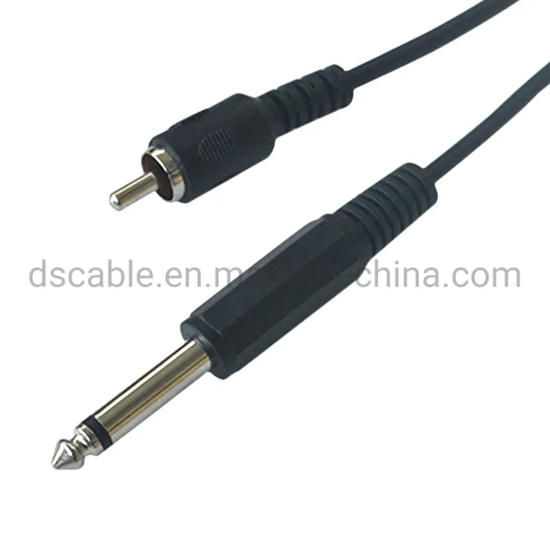 6.35mm 2 Pole Male Mono to RCA Phono Male Audio Extension Cable