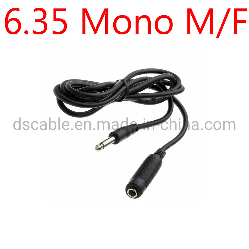 6.35mm 2 Pole Male Mono to RCA Phono Male Audio Extension Cable