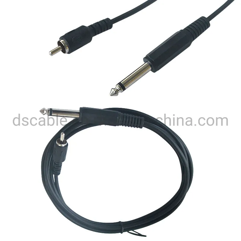 6.35mm 2 Pole Male Mono to RCA Phono Male Audio Extension Cable