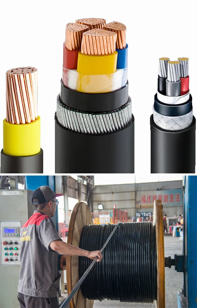 Overhead Double Insulated PVC Sheath Copper Aluminum Conductor Stranded Underground Armored Power Wire XLPE Electric Cable