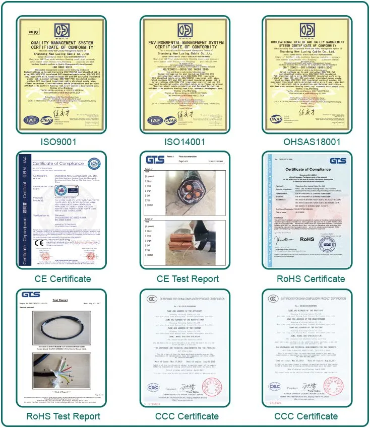 Cu PVC Insulation Sheath Round Insulation Power Wire Cable
