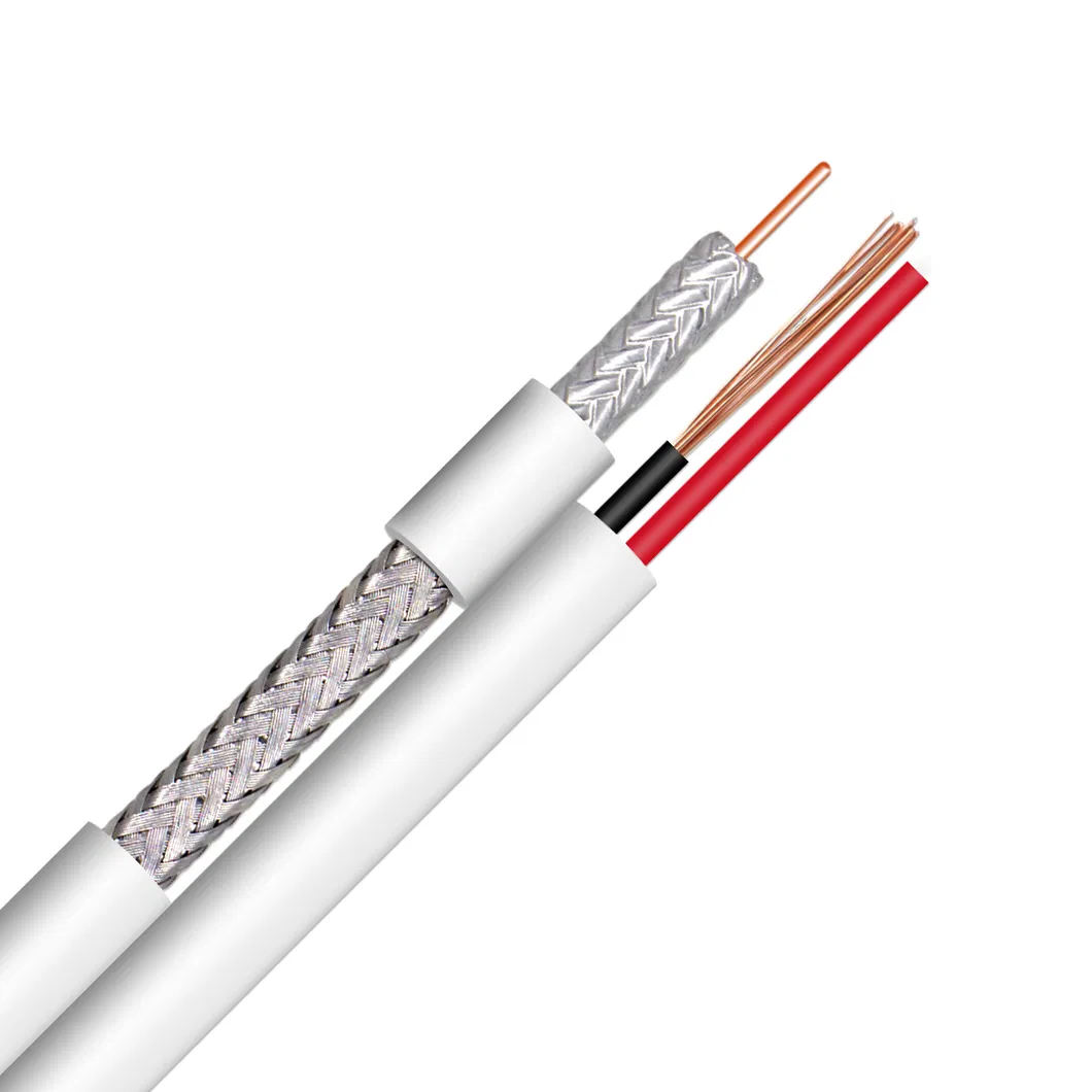 Factory Supply PVC Coated RG6 Communication Cable RG6+2DC Camera CATV CCTV Coaxial Cable