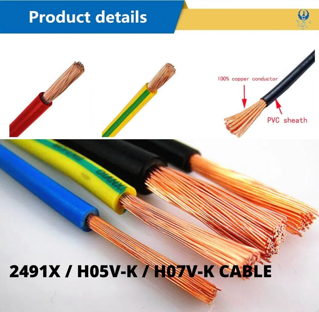 H05vvf 2491X / H05V-K / H07V-K BS En 50525-2-31 Flexible Cable PVC Cable PVC Flexible Cable