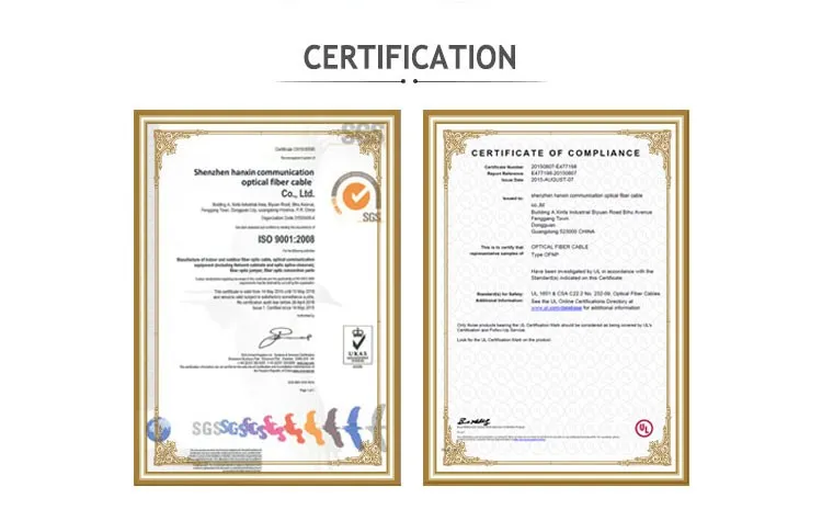 Hanxin 19 Years Optical Fibre OEM Factory Supply Aerial Armored Unitube GYXTW Fiber Optic Cable