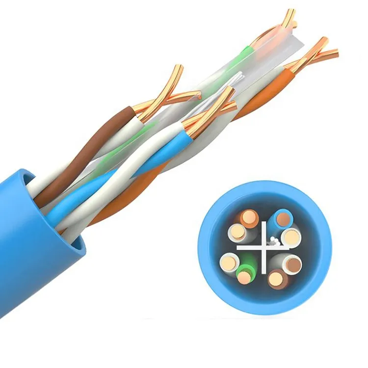 Indoor 305m 1000FT Pull Box Bare Copper 23AWG CAT6 UTP LAN Cable