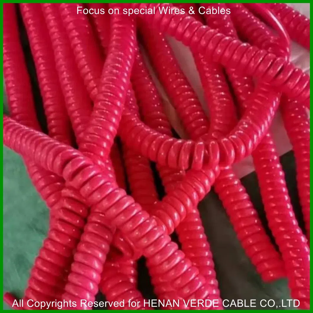 Multicore Retractable PUR PVC Sheath Coiled Electric Wire Spiral Cable