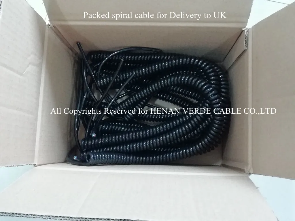 Multicore Retractable PUR PVC Sheath Coiled Electric Wire Spiral Cable
