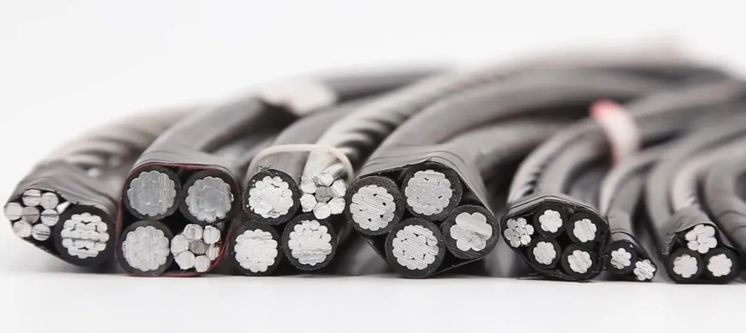 11kv 30kv 33kv Quadruplex Duplex Triplex Service Drop Overhead PE Insulated Aluminum Conductor Power Aerial Bundle PVC Electrical Cables XLPE ABC Electric Cable