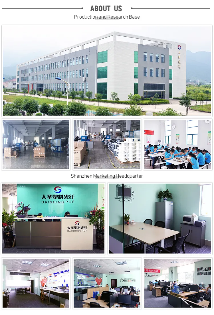 PMMA Muti-Core Fiber Optic Cable End Emitting for Lighting Decoration