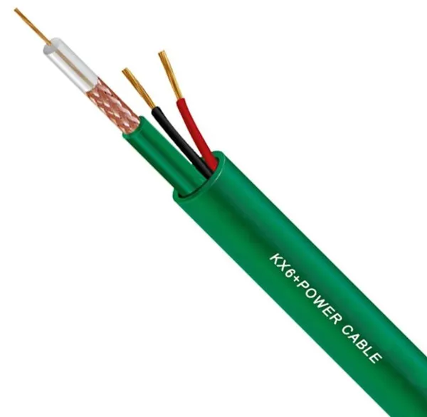 Rg59 with Power/ Rg59 +2c/ Solid PE/CCA Braiding/2*0.5mm2/0.75mm2 Coaxial Cable Combo Multimedia TV AV CCTV Camera Coax Siamese Cable