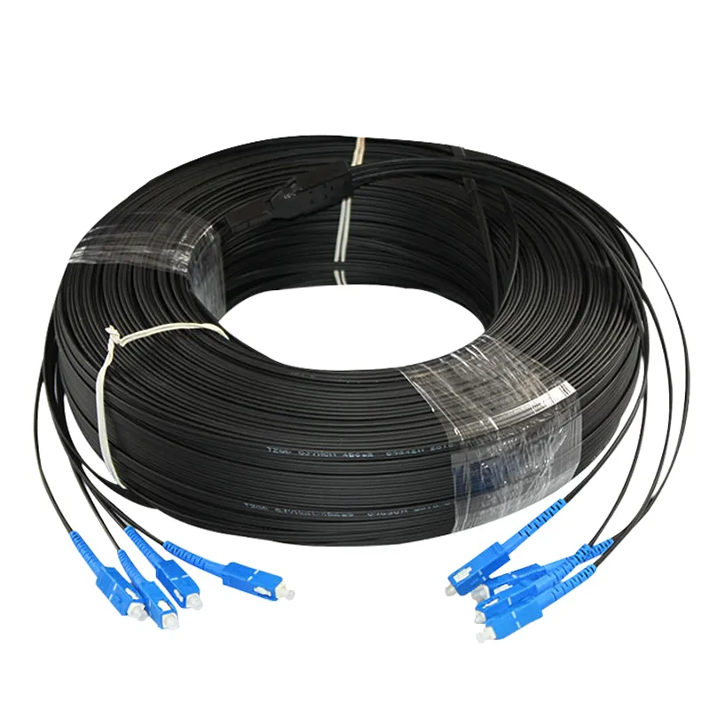 Single-Mode FRP FTTH LSZH Drop Cable Outdoor Steel Wire Fiber Optic Cable with PVC Jacket