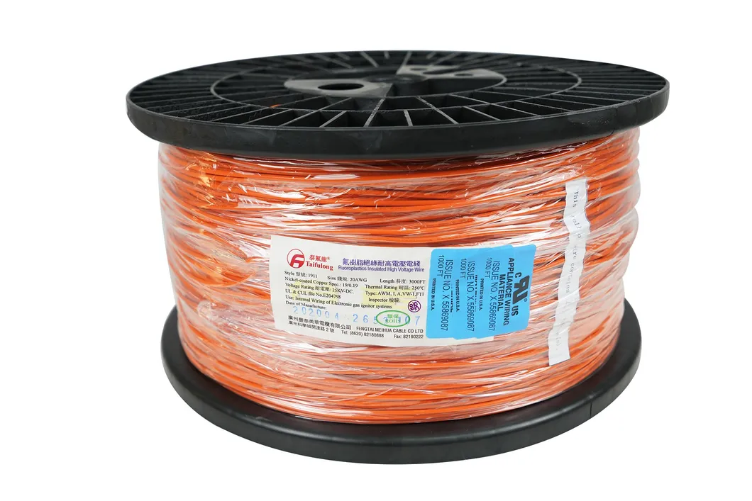 Taifulong PTFE High-Voltage UL1911 20AWG 250° C 15kv-DC Nickel Plated Copper Electric Wire High Temperature Resistan Teflon Cable